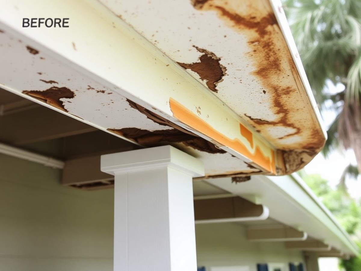 Soffit & Fascia Restoration before