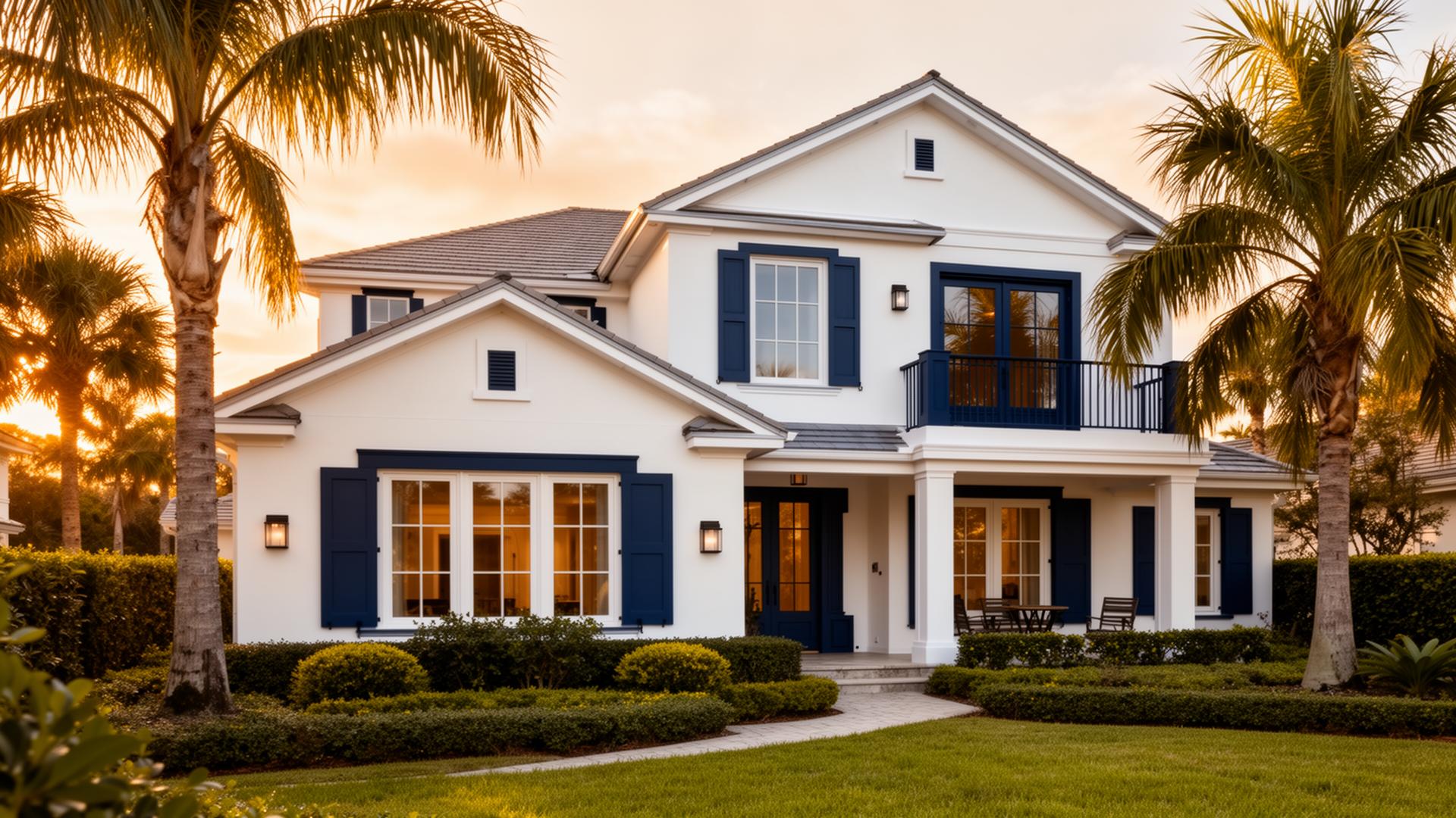 Premium Florida home with restored soffit, fascia and fresh exterior paint